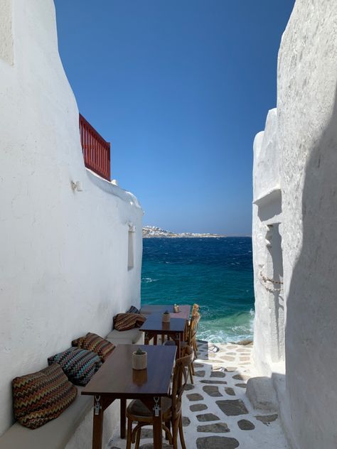 mykonos travel vacation island sea Greece Girl, Greece House, Island Aesthetic, Mediterranean Aesthetic, Mykonos Island, Greece Vacation, Greece Holiday, Mykonos Greece, Greece Islands