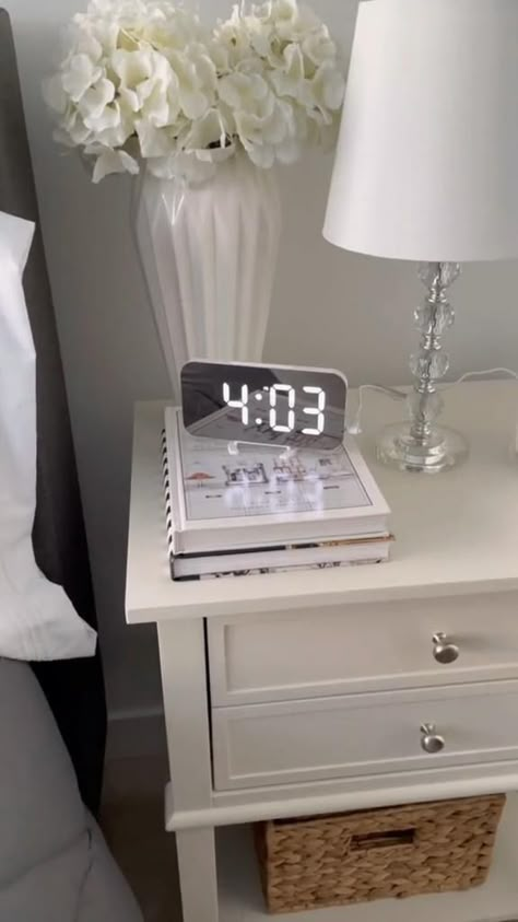 Productivity / Sleeping Hack - Mirrored Digital Alarm Clock - https://amzn.to/3wPHoJG in 2022 | Bedroom interior, Led mirror, Bedroom hacks Alarm Clock On Nightstand, Digital Clock Aesthetic, Bedroom Clock Ideas, Aesthetic Alarm Clock, Nightstand Clock, Alarm Clock Aesthetic, Amazon Must Haves For Bedroom, Bedroom Ideas For Small Rooms Cozy, Bedroom Clocks