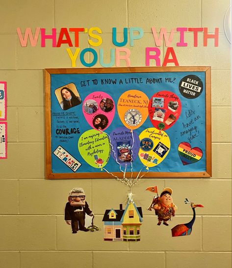 Ra Bulletin Boards Meet Your Ra, About Me Ra Board, Movie Door Decs, Meet Your Ra Bulletin Board Ideas, Disney Ra Bulletin Boards, Meet The Ra Bulletin Board, Meet Your Ra Board, College Door Decorations, Door Decorations Thanksgiving