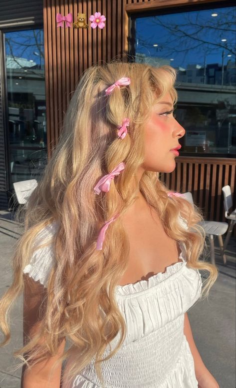 Ribbon Hairstyle, Ribbon Hair, Everyday Hairstyles, Aesthetic Hair, Gorgeous Hair, Pretty Hairstyles, العناية بالبشرة, Hair Looks, Hair Tutorial