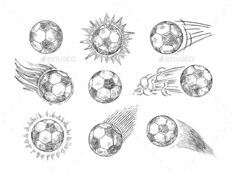 Sketch Soccer Balls Soccer Sketch, Black And White Ball, Soccer Drawing, Fast Motion, Ball Drawing, Association Football, Graphic Tee Outfits, Football Ball, Soccer Balls