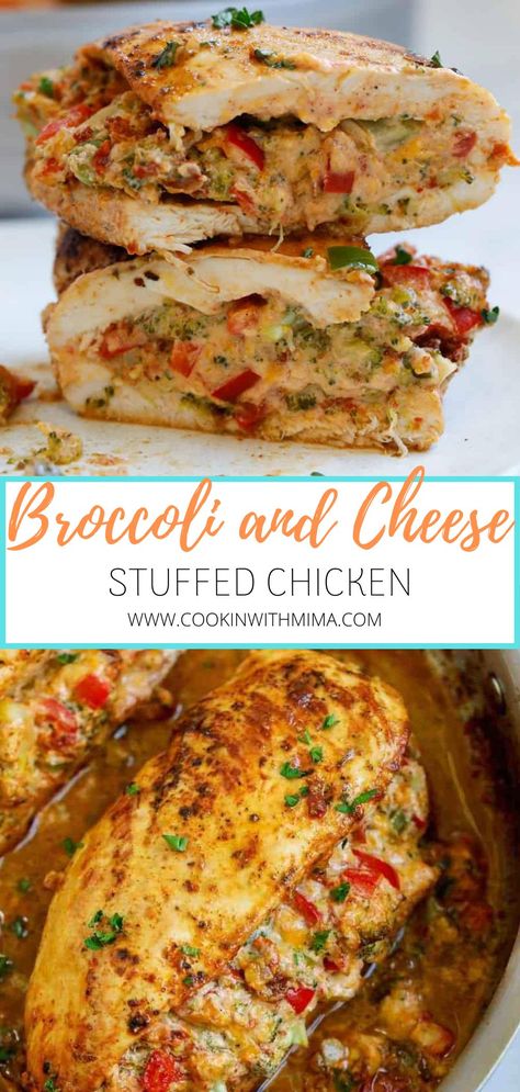 Broccoli Cream Cheese, Broccoli Cheddar Stuffed Chicken, Flavorful Broccoli, Broccoli And Cheese Stuffed Chicken, Broccoli Stuffed Chicken Breast, Flavorful Chicken Breast Recipes, Baked Stuffed Chicken, Cheese Stuffed Chicken Breast, Stuffed Chicken Breasts