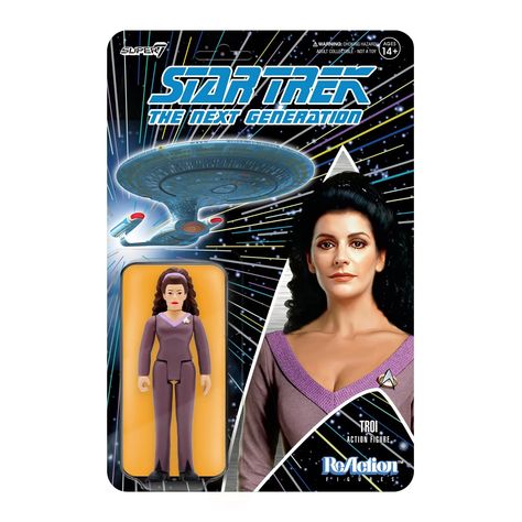 PRICES MAY VARY. STAR TREK SUPER7 ACTION FIGURE: Counselor Troi, of the classic TV show Star Trek: The Next Generation, joins the Super7 action toy figures lineup ADVENTURE-READY DETAILS: This action figure features her iconic purple Starfleet uniform, allowing you to recall iconic scenes from the classic cartoon 3.75-INCH ACTION FIGURE: Counselor Troi figure is 3.75" tall with the rest of the Star Trek ReAction figures lineup PREMIUM ACTION FIGURES: Relive the good times all over again with our Starfleet Uniform, Power Rangers T Shirt, Star Trek Action Figures, Reading People, Deanna Troi, Retro Record Player, United Federation Of Planets, Star Trek The Next Generation, Roger Rabbit