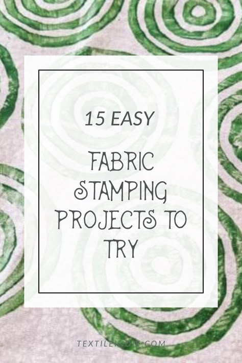 DIY fabric stamping ideas. How to make unique custom fabric stamping designs and learn to stamp with these 15 project ideas and techniques. Lino Fabric Print, Fabric Stamping Clothes, Fabric Stamping Ideas, Fabric Stamping Diy, Block Printing Diy, Basic Weaving, Print Making Designs, Hand Stamped Fabric, Stamping Textiles