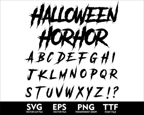 Spooky Handwriting, Spooky Fonts Alphabet, Scary Lettering, Creepy Fonts, Letras Halloween, Spooky Lettering Halloween Fonts, Spooky Alphabet, Drawing Fonts, Happy Halloween Font