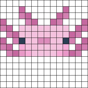 Minecraft Heart Pattern, Axolotl Fuse Beads, Fuse Bead Patterns Minecraft, Axolotl Alpha Pattern, Minecraft Axolotl Pixel Art, Perler Bead Grid Patterns, Minecraft Bead Art, Perler Axolotl, Axolotl Banner Minecraft