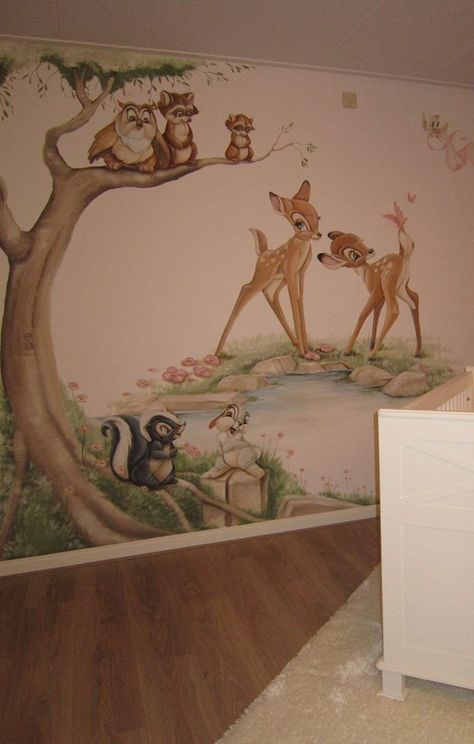 Bambi Nursery, Bambi Baby, Winnie The Pooh Nursery, Boy Girl Nursery, Photo Deco, Baby Room Themes, Disney Rooms, Disney Nursery, Baby Zimmer