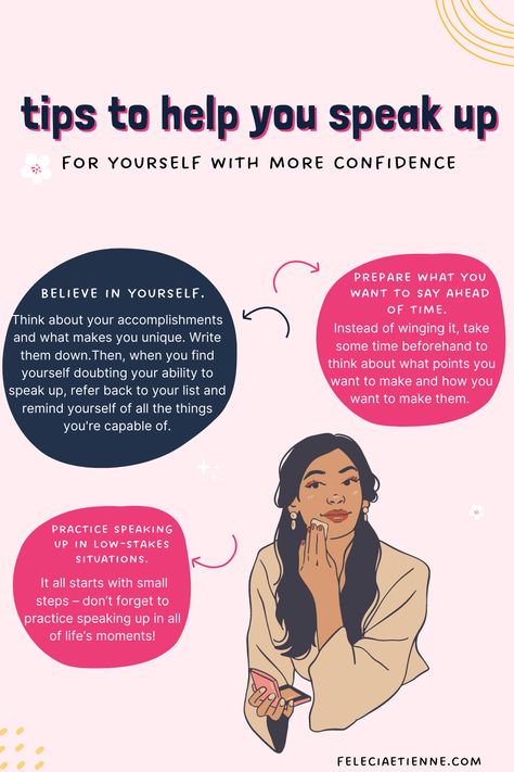 We all have a unique voice that deserves to be heard. However, it can be challenging to speak up for ourselves, especially if we lack confidence. 😔 But it's important to remember that we are just as worthy of being heard as anyone else. ➡️ Here are three tips to help you speak up for yourself with more confidence… #confidence #levelup #success #womenentrepreneurs #entrepreneurship #personaldevelopment How To Speak With Confidence, How To Speak More Eloquently, How To Speak Up For Yourself, How To Speak Confidently, Speaking Up, Speaking Up For Yourself, Speak Up, Speak Up For Yourself, Speak With Confidence