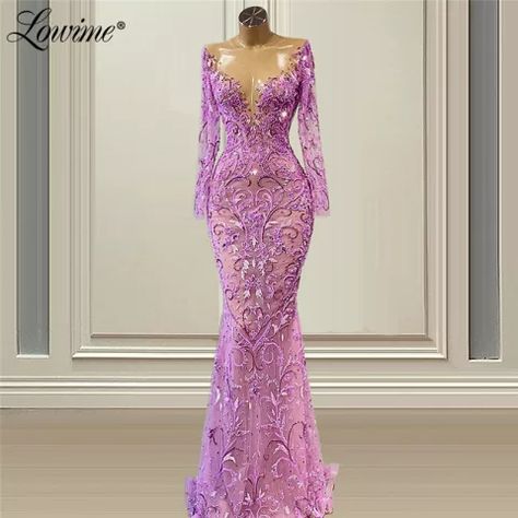 Events Dresses, Mermaid High, Wedding Evening Dress, Mermaid Evening Dress, Manufacturing Factory, Mermaid Evening Gown, Purple Mermaid, Long Sleeve Evening Dresses, Evening Dresses For Weddings