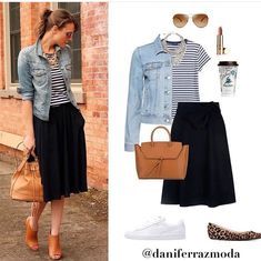 super cute Rok Outfit, Summer Work Outfits, Mode Casual, Modieuze Outfits, Denim Jacket Women, Work Outfits Women, 가을 패션, 여자 패션, Looks Style