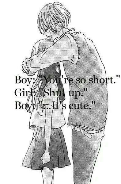 Short Girl Problems, Anime Love Quotes, Couple Drawing, Couples Comics, Karakter Disney, Image Swag, Cute Couple Quotes, Manga Couple, Me Anime