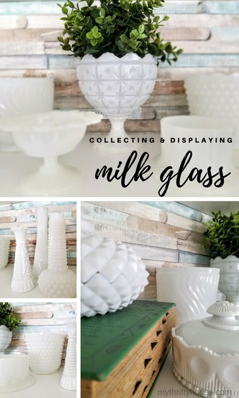 Collecting & displaying milk glass in your home Milk Glass Display, Milk Glass Centerpiece, Milk Glass Decor, Milk Glass Collection, Milk Glass Vase, Traditional Interior Design, Antique Glassware, White Milk Glass, Glass Vases