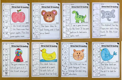 Directed Drawing Worksheet, Kindergarten Routines, Sight Words Activities, Centers For Preschool, Sight Word Centers, Structured Literacy, Cvce Words, Directed Drawing, Long Vowels