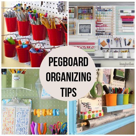 Art Studio: 16 Pegboard Organizing Tips - Pegboard Organization, Dream Craft Room, Sewing Room Organization, Organisation Hacks, Ideas Para Organizar, Studio Organization, Sewing Space, Scrapbook Room, Office Crafts