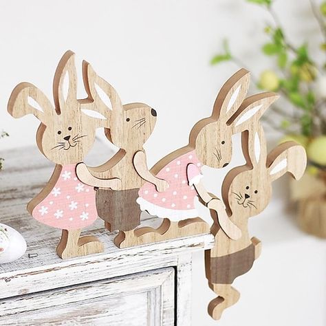 Listing Date:03/17/2023 Wooden Crafts Diy, Rabbit Crafts, Wooden Rabbit, Bunny Party, Bunny Figurine, Easter Rabbit, Easter Party, Easter Kids, Wooden Crafts