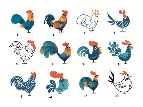 Chicken Clip Art, Rooster Illustration, Cartoon Rooster, Chicken Drawing, Chicken Illustration, Christmas Graphic Design, Cartoon Chicken, At The Restaurant, Graphic Design Cards