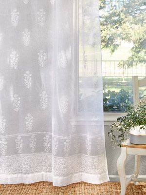 Tulip Mist ~ White Floral India Sheer Curtain Panels Moroccan Curtains, Indian Curtains, Curtains White, Indian Bedding, Bohemian Curtains, Tab Top Curtains, White Sheer Curtains, Sheer Curtain Panels, Floral Bedding