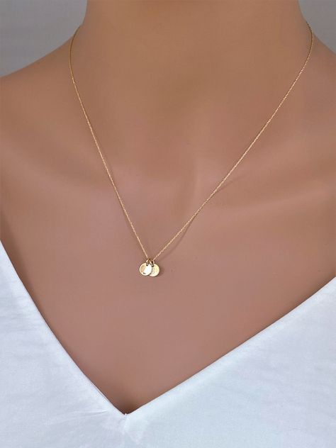 14k Gold Initial wt 14k solid gold cable chain . box chain and rope chain . This is a super, super cute necklace. It's is very simple and perfect with any outfit . This listing for One initial disc in 14k gold chain . All components onto 14k solid gold. This beautiful necklace consists of... -6mm 14k solid Initial disc, -14k real Solid gold chain , -Come up with beautiful ribbon gift box and -One set of Care instruction package . MORE SOLID GOLD AND DIAMOND JEWELRY https://www.etsy.com/shop/rain Initial Gold Necklace, Real Gold Chains, Initial Disc Necklace, Birthday Necklace Gift, Gold Initial Necklace, South San Francisco, Dot Necklace, Gold Dot, Engraved Initials