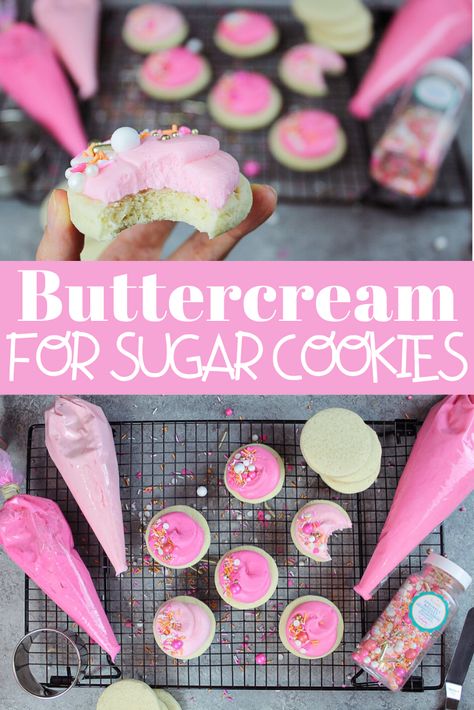 Soft Chewy Sugar Cookies, Soft Chewy Cookies, Sugar Cookie Icing Recipe, Buttercream Cookies, Homemade Buttercream, Cookie Icing Recipe, Cookies Cupcake, Homemade Buttercream Frosting, Homemade Sugar Cookies