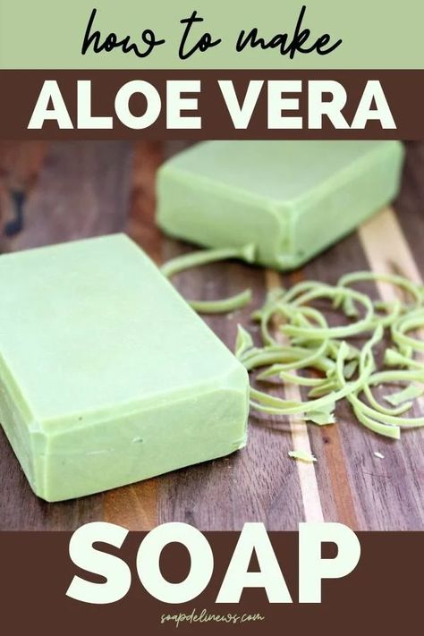 Aloe soap recipe with neem oil. How to make soap with aloe vera for your natural skin care routine to soothe and hydrate dry or irritated skin. A wonderful homemade soap recipe for sensitive skin, this cold process soap contains natural skin conditioning ingredients for soft skin. Enjoy the skin care benefits of aloe vera by making this cold process soap recipe for skin. This homemade aloe vera soap soothes, hydrates and promotes healthy looking skin and can be used daily in the shower or bath. Aloe Vera Soap Recipe, Homemade Soap Recipe, Neem Oil Soap, For Soft Skin, Aloe Vera Soap, Aloe Soap, Benefits Of Aloe Vera, How To Make Soap, Dekorere Bad