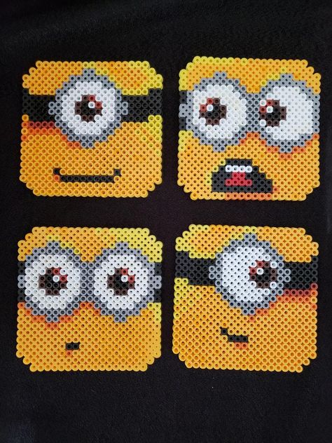 Perler Bead Designs, Minion Pattern, Perler Beads Ideas, Melty Bead Patterns, Art Perle, Hama Beads Design, Motifs Perler, Hama Beads Patterns, Diy Perler Beads