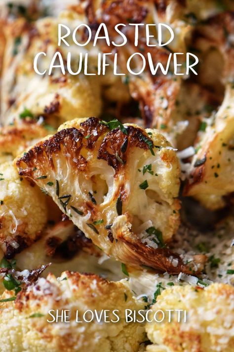 Parmesan Roasted Cauliflower, Oven Vegetables, Roasted Cauliflower Recipes, Baked Roast, Air Fryer Dinner Recipes, Air Fryer Recipes Easy, Air Fryer Recipes Healthy, Cauliflower Recipes, Vegetable Sides