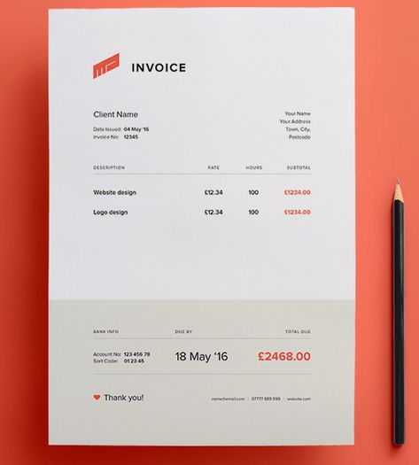 Invoice Design Template Free, Graphic Design Invoice, Design Invoice Template, Invoice Layout, Design Invoice, Invoice Design Template, Online Web Design, Invoice Design, Documents Design