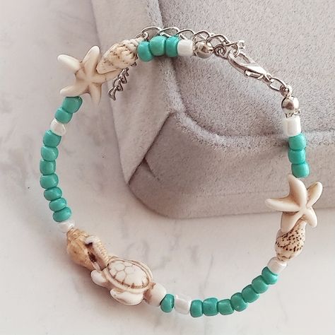 Faster shipping. Better service Beach Bracelets Diy, Beachy Bracelets, Seashell Bracelet, Surf Jewelry, Preppy Bracelets, Tropical Jewelry, Starfish Bracelet, Turtle Beach, Beach Bracelets