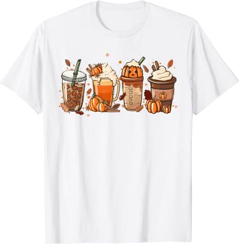 Amazon.com: Fall Coffee Shirt Pumpkin Latte Drinks Cute Pumpkin Spice T-Shirt : Clothing, Shoes & Jewelry Fall Coffee Drinks, Coffee Pumpkin Spice, Thanksgiving Shirts For Women, Autumn Orange, Fall Coffee, Costume Shirts, Autumn Coffee, Cozy Autumn, Orange T Shirts