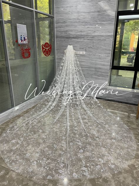 Royal Cathedral Length Wedding Veil, Royal Veil Length, Regal Length Wedding Veil, Regal Wedding Veil, Royal Length Wedding Veil, Luxury Wedding Veil, Royal Cathedral Veil, Dramatic Wedding Veil, Silver Veil