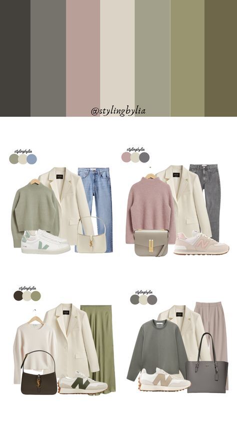 Outfit Color Pallete, Colour Blazer Outfit, Summer Color Pallet Outfits, True Winter Outfit Ideas, Pastel Business Outfit, True Summer Work Outfits, Soft Summer Winter Wardrobe, Summer Color Combos Outfit, Soft Summer Autumn Outfits