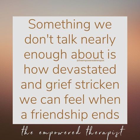 Danica Harris, Ph.D. on Instagram: "We don't have a good template for grieving the end of friendships. There isn't a societal understanding about how to honor and process this grief. There aren't support groups. People don't talk about this pain publicly. We don't know how to really honor this sort of loss. When a friendship ends, it may feel as big (or bigger) than the loss that accompanies ending a romantic partnership. It may feel more unsettling than disconnecting from harmful family member When Friendships End, Loss Of A Friendship, Friendship Ending Quotes, End Friendship, When A Friendship Ends, Romantic Partnership, Loss Of Friendship, Friendship Ending, Broken Friendships