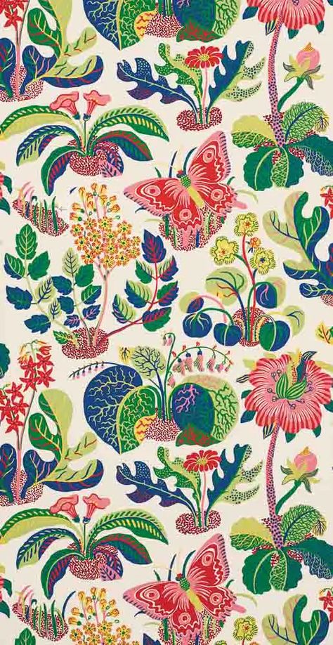 Josef Frank Scandinavian Modern wallpaper -- 12 historic designs still available today Joseph Frank Wallpaper, Josef Frank Wallpaper, Josef Frank Fabric, Frank Wallpaper, Wallpaper Layouts, Wallpaper Scandinavian, Joseph Frank, Mexican Otomi, Schumacher Wallpaper