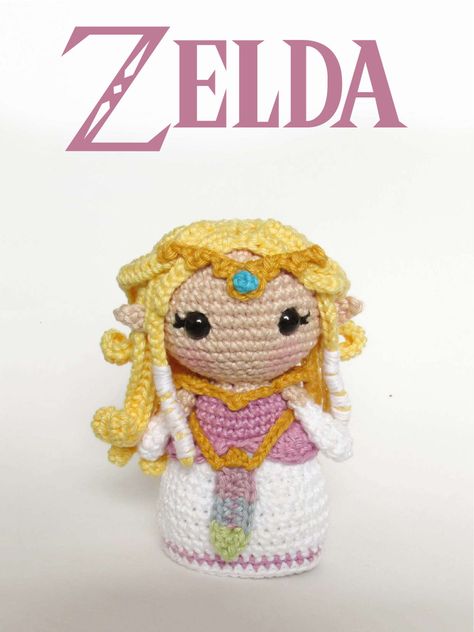 Zelda Crochet, Princesa Zelda, Crochet Princess, Toy Art, Crochet Simple, Crochet Basics, Half Double Crochet, Crochet Patterns Amigurumi, Amigurumi Doll