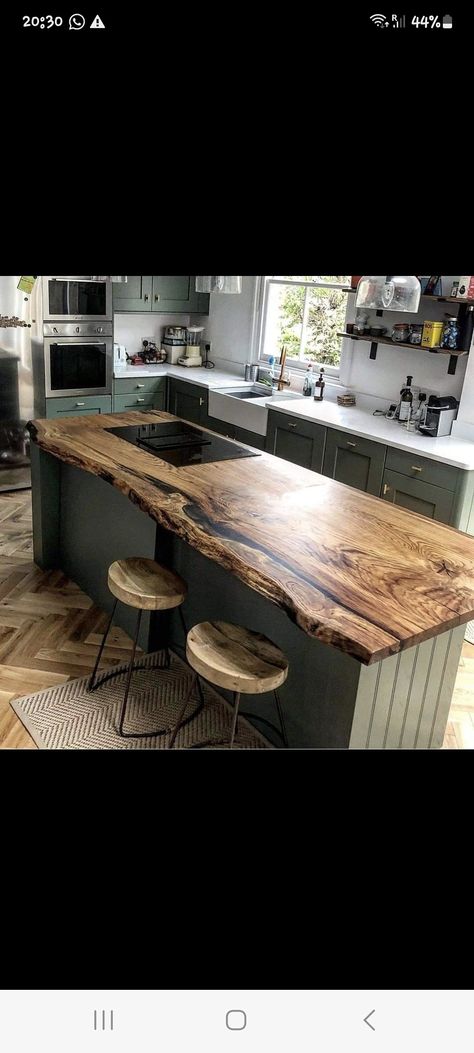 Live Wood Kitchen Counter, Epoxy Wood Island Countertop, Love Edge Countertop, Live Edge Kitchen Countertops, Live Edge Countertop Kitchen, Live Edge Island Kitchen, Wooden Kitchen Countertops, Live Edge Kitchen Island, Live Edge Countertop