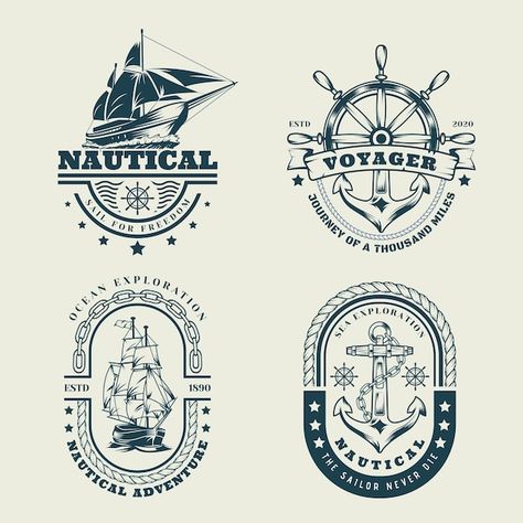 Nautical Graphic Design, Ship Logo Design, Pirates Design, Create A Logo Free, Pirate Logo, Bd Design, Nautical Logo, Sea Logo, Monochrome Posters