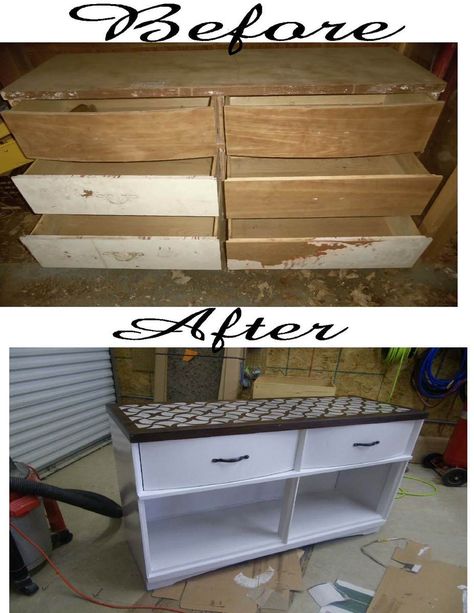 Dresser Into Buffet, Chalk Paint Dresser Diy, Dresser To Buffet, Paint Dresser Diy, Chalk Paint Dresser, Dresser Diy, Paint Dresser, Trash Day, Diy Chalk