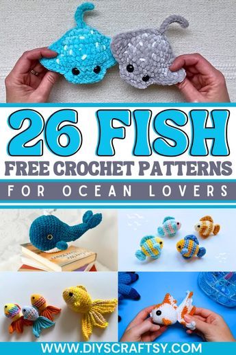 This collection of crochet fish patterns comes from several different sources and includes projects for all skill levels. Each fish has instructions for a different body part and includes pictures to illustrate how the parts come together. You will also find links to get more in-depth knowledge about each of our given patterns at almost no cost. Crochet Pattern Fish Free, Crochet Fish Aquarium, Crochet Nautical Patterns, Small Crochet Fish Pattern Free, Free Crochet Fish Patterns, Crochet Aquarium Free Pattern, Amigurumi Fish Free Pattern, Fish Crochet Pattern Free, Crochet Fish Pattern Free