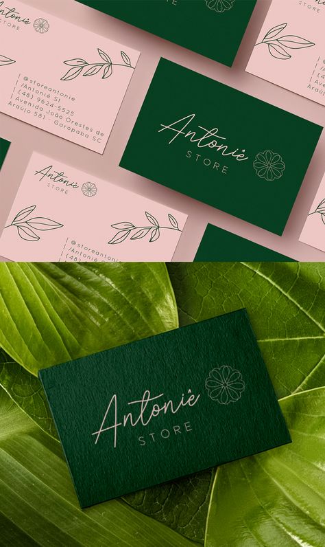 Business Card Design Clothing, Visiting Cards Design For Clothing Brand, Store Card Design, Nature Business Card Design, Clothing Business Cards Ideas, Business Card For Clothing Brand, Feminine Business Cards, Clothing Brand Business Card, Clothing Business Cards