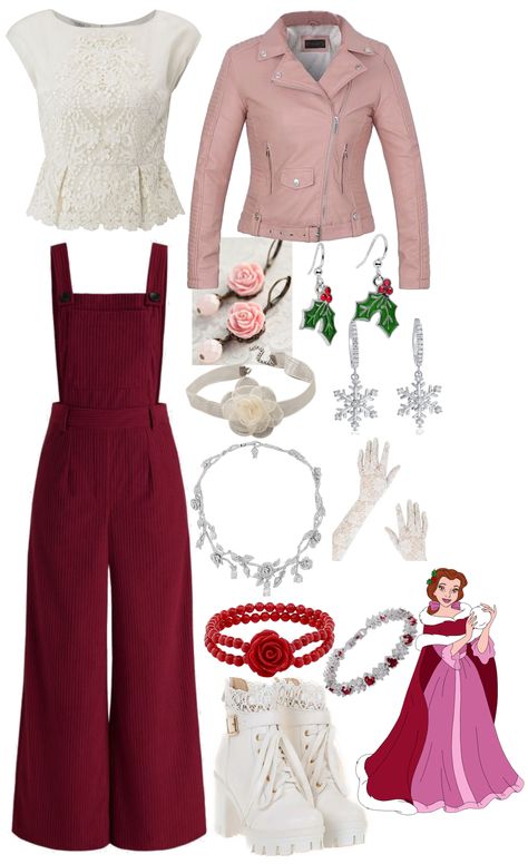 Modern Winter Belle Inspired outfit ideas | Outfits For Disneyland Winter, Belle Inspired Outfits Casual, Disney Bound Outfits Winter, Aurora Sleeping Beauty Dress, Modern Disney Outfits, Frozen Inspired Outfits, Belle Inspired Outfits, Disneybound Ideas, Sleeping Beauty Dress