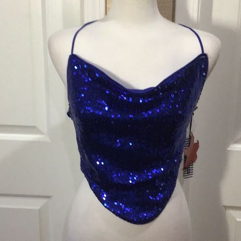 Royal Blue Crop Top Size Medium 95% Polyester 5% Spandex Chambelanes Outfits Quinceanera Blue, Quinceanera Surprise Dance Outfits, Surprise Dance Outfits Quinceanera, Royal Blue Quince Dress, Quince Surprise Dance Outfits, Chambelanes Outfits, Quinceanera Blue, Surprise Dance Outfits, Blue Top Outfit