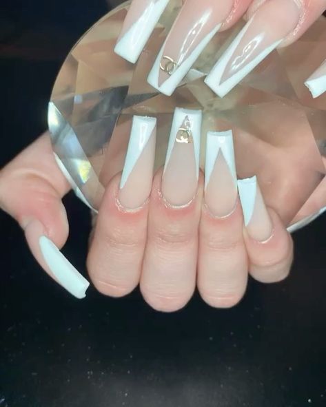 Cut Acrylic Nails, Tapered Square Nails, Square Nail Designs, White French Tip, Tapered Square, Short Acrylic, Long Square Acrylic Nails, Square Acrylic Nails, Pretty Acrylic Nails