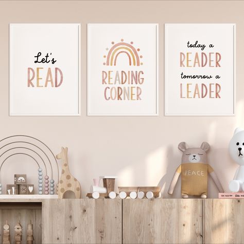 Reading Corner Signs Read Sign For Classroom, Reading Corner School, Rainbow Reading Corner, Classroom Decor Neutral, Homeschool Wall Decor, Classroom Reading Corner, Reading Corner Ideas, Sign For Classroom, Homeschool Wall