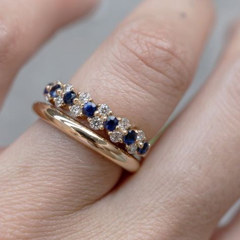 Sapphire And Diamond Ring Eternity Bands, Sapphire Colors Stones, Sapphire Ring Band, Wedding Band With Sapphire, Wedding Band Sapphire, Blue Sapphire Eternity Band, Diamond And Sapphire Engagement Ring, Unique Sapphire Rings, Sapphire Wedding Ring Set