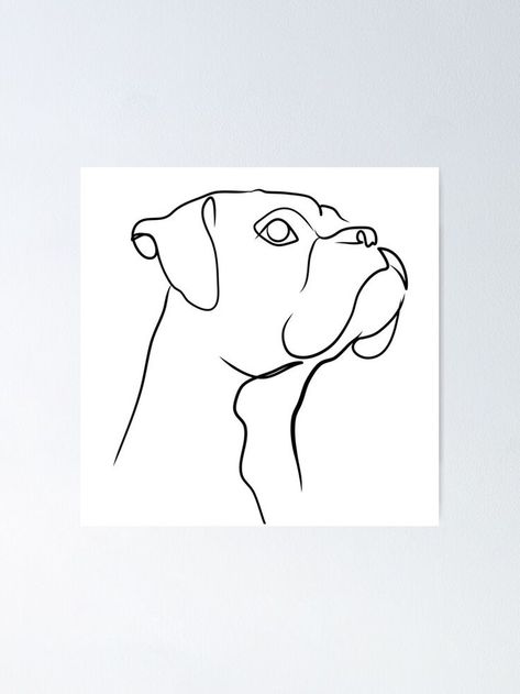 Tattoo Perro, Boxer Dog Tattoo, Boxer Tattoo, Harry Tattoos, Dog Line Drawing, Boxer Dogs Art, Dog Memorial Tattoos, Line Art Poster, Dog Line Art