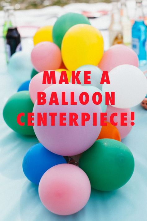 MAKE A BALLOON CENTERPIECE Simple Balloon Table Decor, How To Make Balloon Centerpieces Diy, Balloons On Table Decor, Table Balloon Decorations, Small Balloon Centerpieces, Balloon Centerpieces Diy, Kids Party Centerpieces, Glow Dance, Party Centerpieces Diy