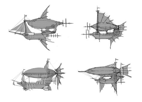 ArtStation - Airship, Wu Hao Steampunk Ship, Airship Art, Mortal Engines, Flying Ship, Steampunk Artwork, Steampunk Airship, Unlikely Friends, Flying Boat, Have Inspiration