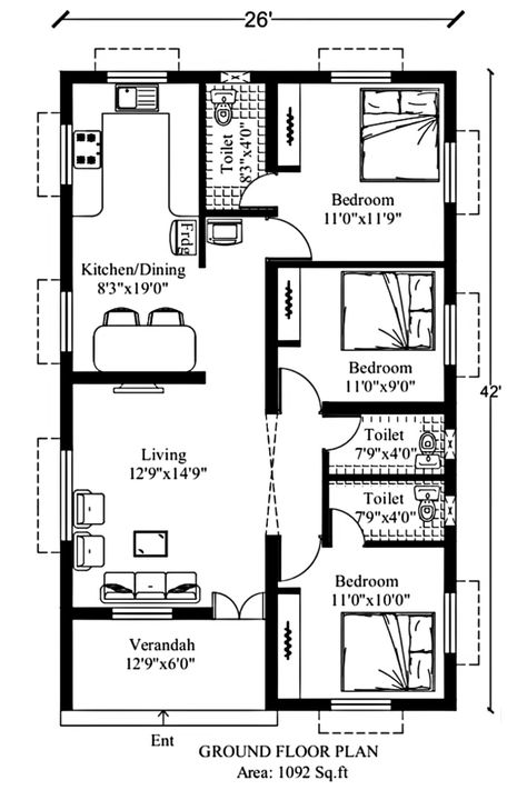 2bhk House Plan North Facing, 3 Bhk North Facing House Plan, 3bhk House Plan West Facing, 26×50 House Plan, 30×50 North Facing House Plan, 26×40 House Plan, North Facing 3bhk House Plan, 25×50 House Plan 3bhk, 25×50 House Plan North Facing