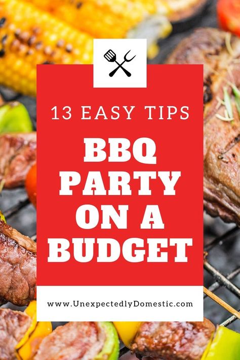 Love these backyard bbq party ideas! Check out how to throw an awesome outdoor barbecue party on a budget. From the decorations, to planning to menu, games, drinks, these easy tips will make your 4th of July summer party super fun! You can have a bbq on a budget with cheap bbq sides, meat dinners, and desserts on your menu. Perfect for a crowd of any size people! #summer2019 #bbqpartyideas #bbqpartyonabudget Backyard Bbq Party Ideas, Bbq Party Menu, Barbecue Party Food, Summer Bbq Menu, Backyard Barbecue Party, Bbq Party Ideas, Cheap Bbq, Easy Bbq Recipes, Bbq Party Food