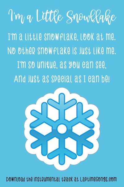 January Poems For Kindergarten, 5 Little Snowmen Song, 10 Little Snowflakes Song, Snowflakes For Toddlers, Snowflake Lesson Plans Preschool, Snowflake Poem For Kids, Snow Poems For Kids, Snowflakes For Preschoolers, Snowflake Songs For Toddlers